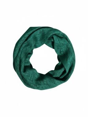 Dark Green Metallic Knit Infinity Scarf